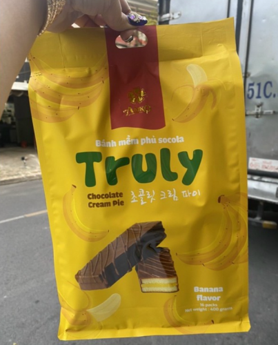 Bánh Mềm Phủ Socola Chuối Truly 400g